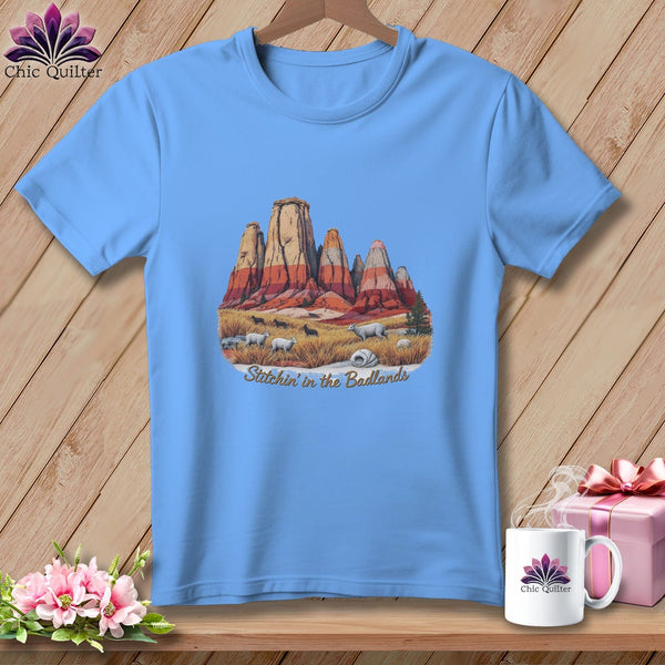 MyDesigns Physical Item S / Carolina Blue Stitchin' in Badlands National Park ~ Relaxed Fit Tee