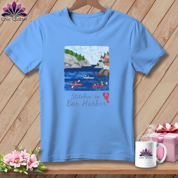 MyDesigns Physical Item S / Carolina Blue Stitchin' in Bar Harbor ~ Relaxed Fit Tee