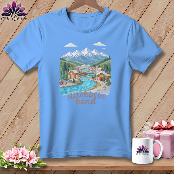 MyDesigns Physical Item S / Carolina Blue Stitchin' in Bend ~ Relaxed Fit Tee