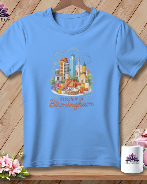 MyDesigns Physical Item S / Carolina Blue Stitchin' in Birmingham ~ Relaxed Fit Tee