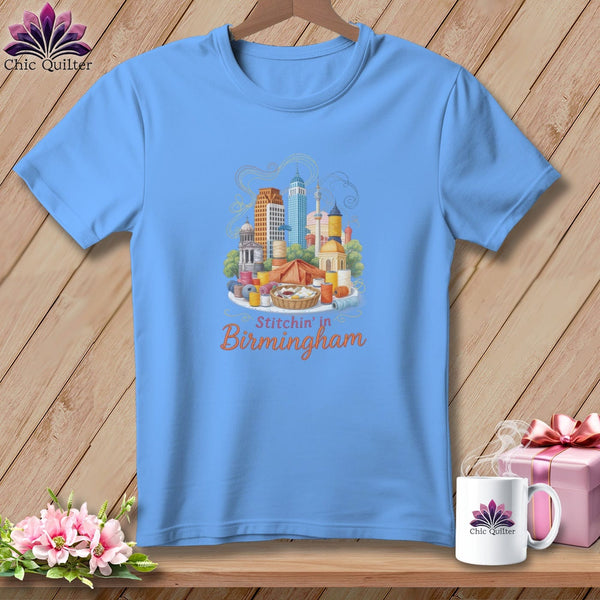 MyDesigns Physical Item S / Carolina Blue Stitchin' in Birmingham ~ Relaxed Fit Tee