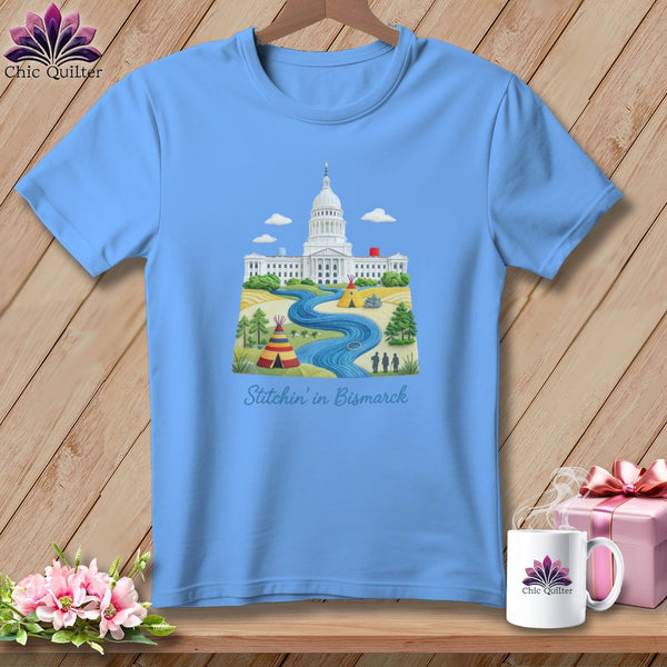 MyDesigns Physical Item S / Carolina Blue Stitchin' in Bismarck ~ Relaxed Fit Tee