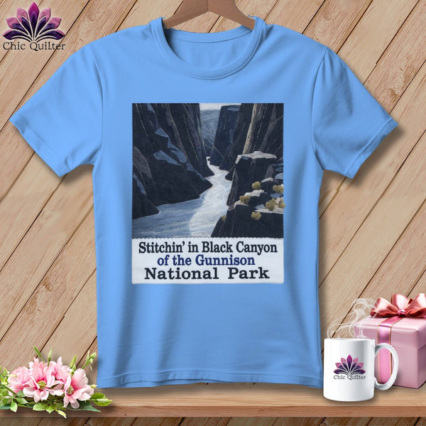 MyDesigns Physical Item S / Carolina Blue Stitchin' in Black Canyon of the Gunnison National Park ~ Relaxed Fit Tee