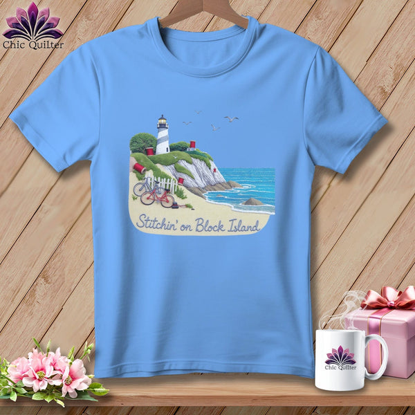 MyDesigns Physical Item S / Carolina Blue Stitchin' in Block Island ~ Relaxed Fit Tee