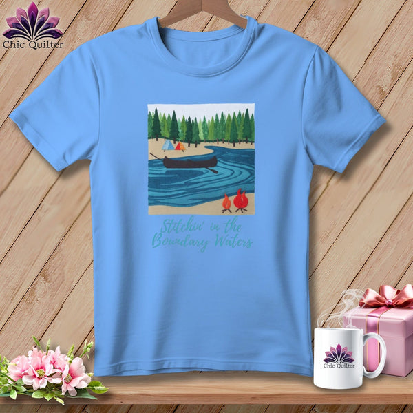 MyDesigns Physical Item S / Carolina Blue Stitchin' in Boundary Waters ~ Relaxed Fit Tee