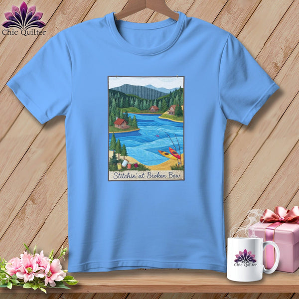 MyDesigns Physical Item S / Carolina Blue Stitchin' in Broken Bow ~ Relaxed Fit Tee