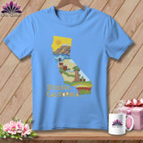 MyDesigns Physical Item S / Carolina Blue Stitchin' in California ~ Relaxed Fit Tee