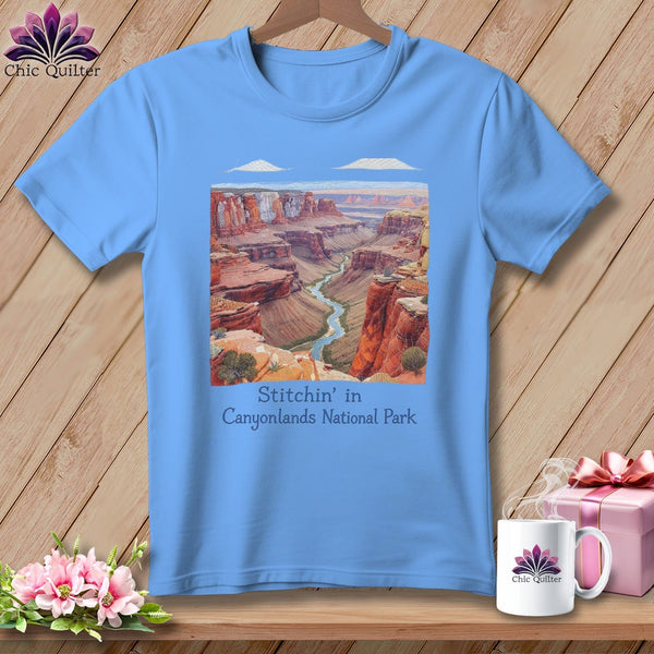 MyDesigns Physical Item S / Carolina Blue Stitchin' in Canyonlands National Park ~ Relaxed Fit Tee
