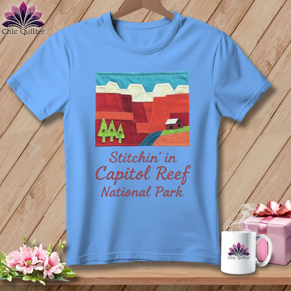 MyDesigns Physical Item S / Carolina Blue Stitchin' in Capitol Reef National Park ~ Relaxed Fit Tee