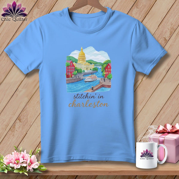 MyDesigns Physical Item S / Carolina Blue Stitchin' in Charleston ~ Relaxed Fit Tee