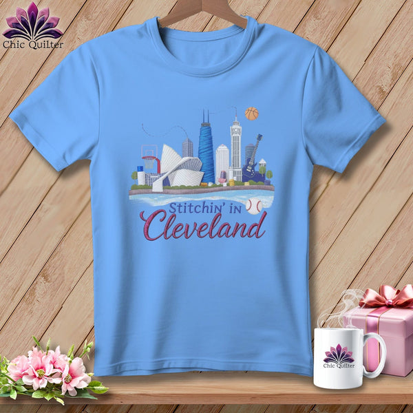 MyDesigns Physical Item S / Carolina Blue Stitchin' in Cleveland ~ Relaxed Fit Tee