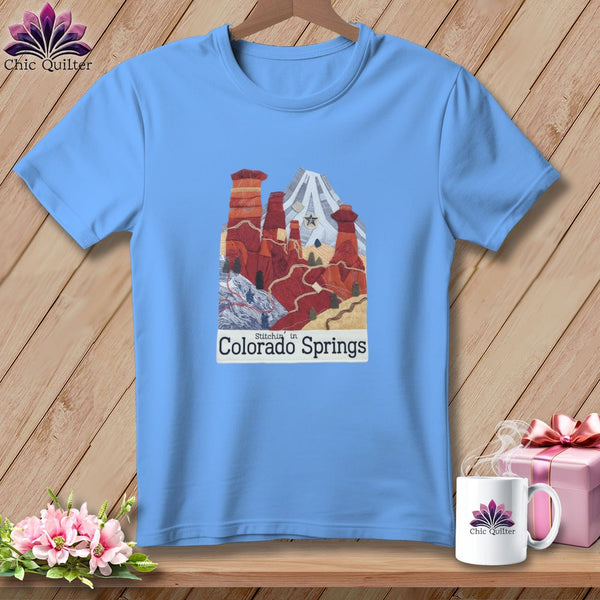 MyDesigns Physical Item S / Carolina Blue Stitchin' in Colorado Springs ~ Relaxed Fit Tee