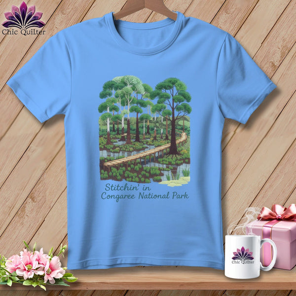 MyDesigns Physical Item S / Carolina Blue Stitchin' in Congaree National Park ~ Relaxed Fit Tee