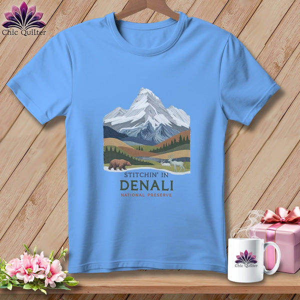 MyDesigns Physical Item S / Carolina Blue Stitchin' in Denali National Park and Preserve ~ Relaxed Fit Tee