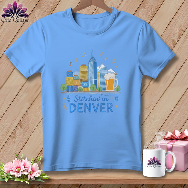 MyDesigns Physical Item S / Carolina Blue Stitchin' in Denver ~ Relaxed Fit Tee