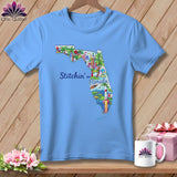 MyDesigns Physical Item S / Carolina Blue Stitchin' in Florida ~ Relaxed Fit Tee
