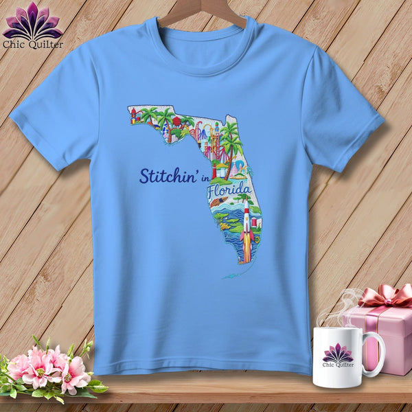 MyDesigns Physical Item S / Carolina Blue Stitchin' in Florida ~ Relaxed Fit Tee