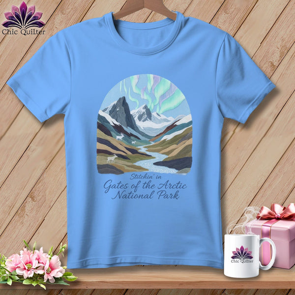 MyDesigns Physical Item S / Carolina Blue Stitchin' in Gates of the Arctic National Park and Preserve ~ Relaxed Fit Tee