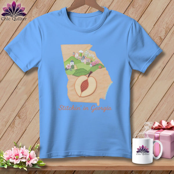 MyDesigns Physical Item S / Carolina Blue Stitchin' in Georgia ~ Relaxed Fit Tee
