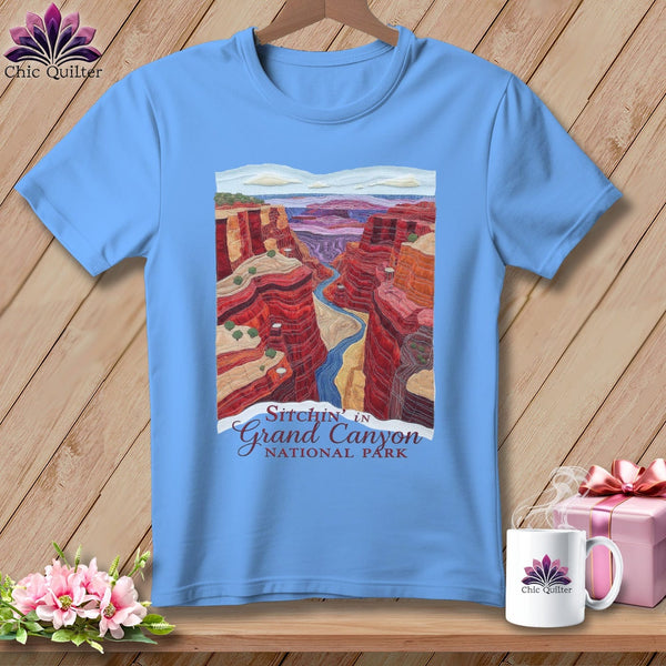 MyDesigns Physical Item S / Carolina Blue Stitchin' in Grand Canyon National Park ~ Relaxed Fit Tee