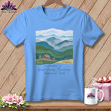MyDesigns Physical Item S / Carolina Blue Stitchin' in Great Smoky Mountains National Park ~ Relaxed Fit Tee