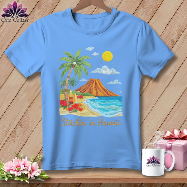MyDesigns Physical Item S / Carolina Blue Stitchin' in Hawaii ~ Relaxed Fit Tee