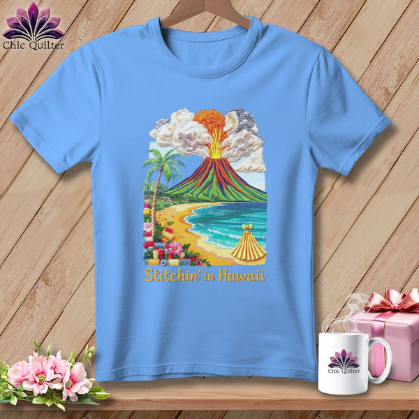 MyDesigns Physical Item S / Carolina Blue Stitchin' in Hawaii ~ Relaxed Fit Tee