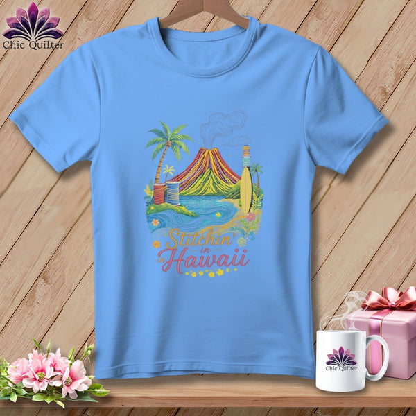 MyDesigns Physical Item S / Carolina Blue Stitchin' in Hawaii ~ Relaxed Fit Tee