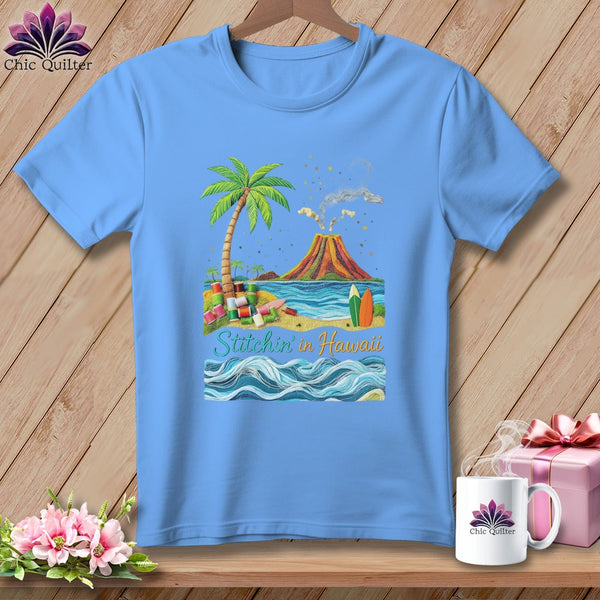 MyDesigns Physical Item S / Carolina Blue Stitchin' in Hawaii ~ Relaxed Fit Tee