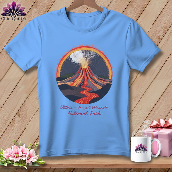 MyDesigns Physical Item S / Carolina Blue Stitchin' in Hawaii Volcanoes National Park ~ Relaxed Fit Tee