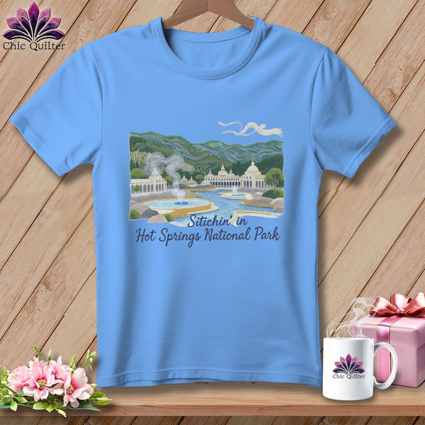 MyDesigns Physical Item S / Carolina Blue Stitchin' in Hot Springs National Park ~ Relaxed Fit Tee