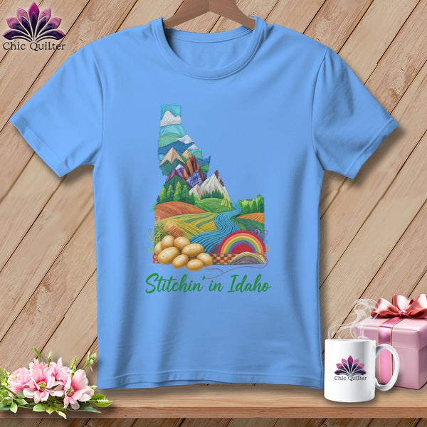 MyDesigns Physical Item S / Carolina Blue Stitchin' in Idaho ~ Relaxed Fit Tee
