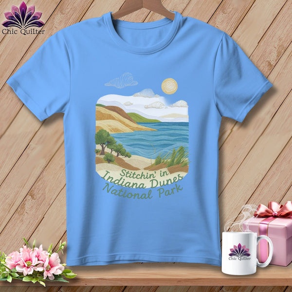 MyDesigns Physical Item S / Carolina Blue Stitchin' in Indiana Dunes National Park ~ Relaxed Fit Tee