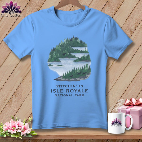 MyDesigns Physical Item S / Carolina Blue Stitchin' in Isle Royale National Park ~ Relaxed Fit Tee