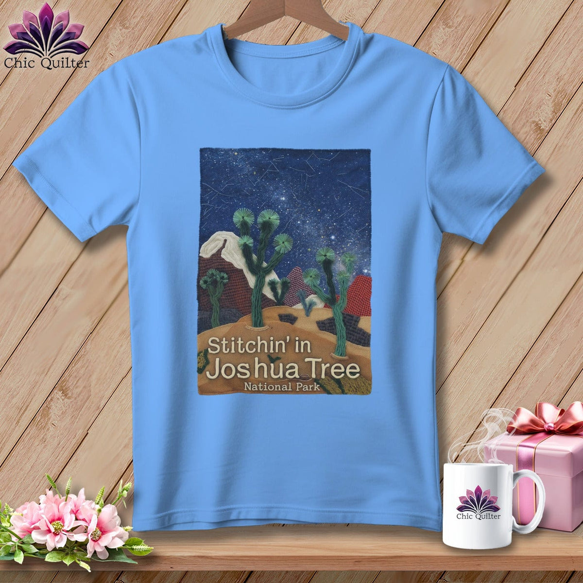 MyDesigns Physical Item S / Carolina Blue Stitchin' in Joshua Tree National Park ~ Relaxed Fit Tee