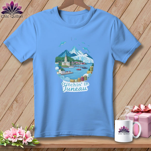MyDesigns Physical Item S / Carolina Blue Stitchin' in Juneau ~ Relaxed Fit Tee