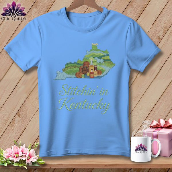 MyDesigns Physical Item S / Carolina Blue Stitchin' in Kentucky ~ Relaxed Fit Tee