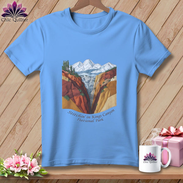 MyDesigns Physical Item S / Carolina Blue Stitchin' in Kings Canyon National Park ~ Relaxed Fit Tee