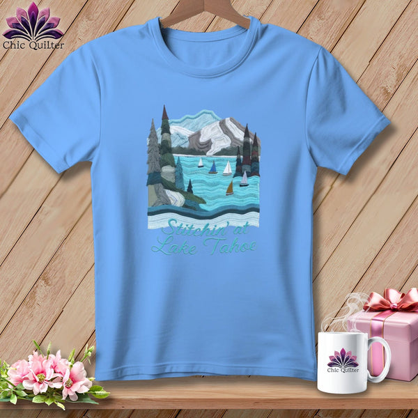 MyDesigns Physical Item S / Carolina Blue Stitchin' in Lake Tahoe ~ Relaxed Fit Tee