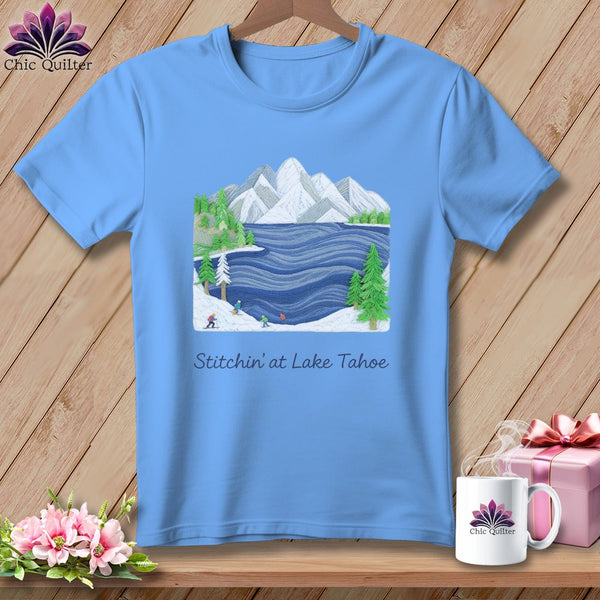 MyDesigns Physical Item S / Carolina Blue Stitchin' in Lake Tahoe ~ Relaxed Fit Tee