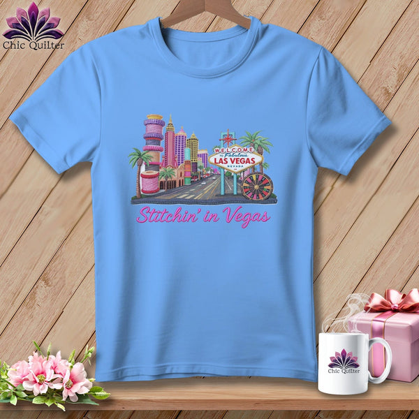 MyDesigns Physical Item S / Carolina Blue Stitchin' in Las Vegas ~ Relaxed Fit Tee
