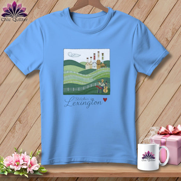 MyDesigns Physical Item S / Carolina Blue Stitchin' in Lexington ~ Relaxed Fit Tee