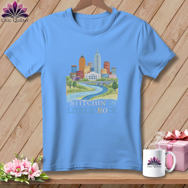 MyDesigns Physical Item S / Carolina Blue Stitchin' in Little Rock ~ Relaxed Fit Tee