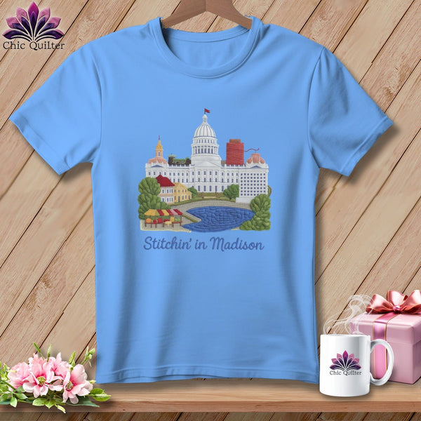 MyDesigns Physical Item S / Carolina Blue Stitchin' in Madison ~ Relaxed Fit Tee