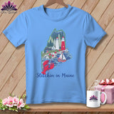 MyDesigns Physical Item S / Carolina Blue Stitchin' in Maine ~ Relaxed Fit Tee