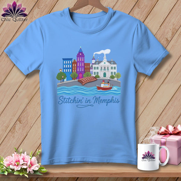 MyDesigns Physical Item S / Carolina Blue Stitchin' in Memphis ~ Relaxed Fit Tee
