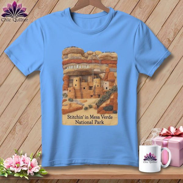 MyDesigns Physical Item S / Carolina Blue Stitchin' in Mesa Verde National Park ~ Relaxed Fit Tee