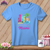MyDesigns Physical Item S / Carolina Blue Stitchin' in Miami ~ Relaxed Fit Tee