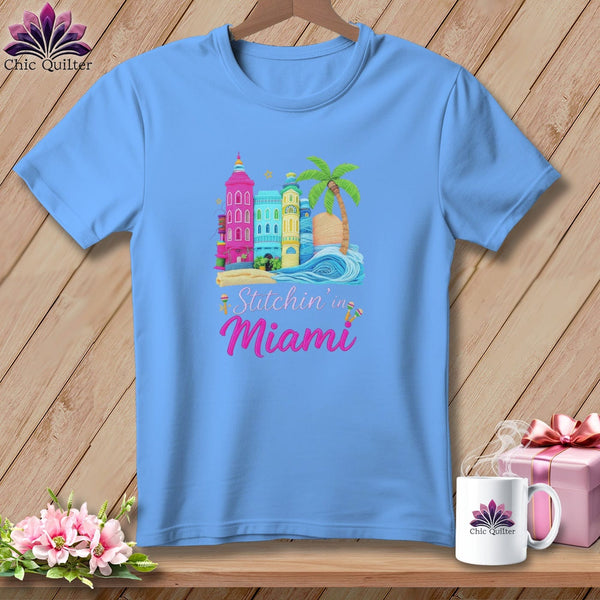 MyDesigns Physical Item S / Carolina Blue Stitchin' in Miami ~ Relaxed Fit Tee
