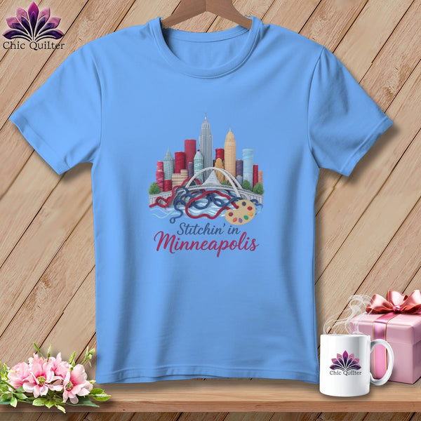 MyDesigns Physical Item S / Carolina Blue Stitchin' in Minneapolis ~ Relaxed Fit Tee